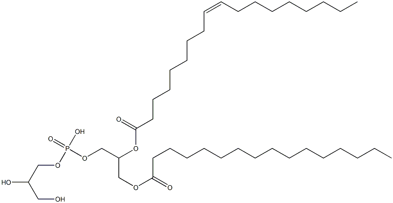 1-HEXADECANOYL-2-[CIS-9-OCTADECANOYL]-SN-GLYCERO-3-[PHOSPHO-RAC-(1-GLYCEROL)] AMMONIUM SALT Struktur