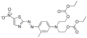 N,N-Bis[2-(ethoxycarbonyloxy)ethyl]-3-methyl-4-(5-nitrothiazol-2-ylazo)aniline Struktur