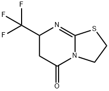 5-Oxo-7-trifluoromethyl-2,3,6,7-tetrahydro-5H-thiazolo(3,2-a)pyrimidin e Struktur