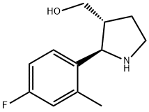 3-Pyrrolidinemethanol,2-(4-fluoro-2-methylphenyl)-,(2R,3R)-(9CI) Struktur