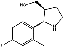 3-Pyrrolidinemethanol,2-(4-fluoro-2-methylphenyl)-,(2S,3S)-(9CI) Struktur