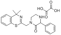 1-((4,4-Dimethyl-4H-1,3-benzothiazin-2-yl)methyl)-3-phenyl-2-piperazin one oxalate Struktur