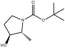 1-Pyrrolidinecarboxylicacid,3-hydroxy-2-methyl-,1,1-dimethylethylester,(2R,3S)-(9CI) Struktur