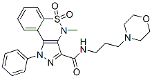 1,4-Dihydro-4-methyl-3-(3-morpholinopropylaminocarbonyl)-1-phenylpyrazolo[4,3-c][1,2]benzothiazine 5,5-dioxide Struktur