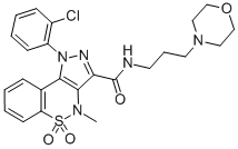 Pyrazolo(4,3-c)(1,2)benzothiazine-3-carboxamide, 1,4-dihydro-1-(o-chlo rophenyl)-4-methyl-N-(3-morpholinopropyl)-, 5,5-dioxide Struktur