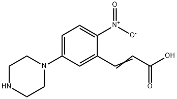 2-Nitro-5-(1-piperazinyl)cinnamic acid Struktur