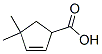 2-Cyclopentene-1-carboxylic acid, 4,4-dimethyl- (9CI) Struktur