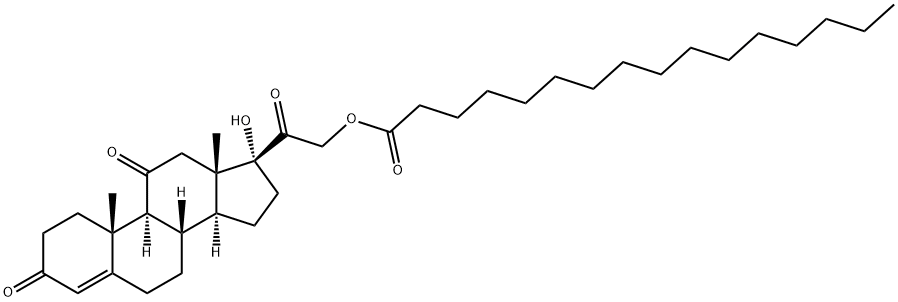 17,21-dihydroxypregn-4-ene-3,11,20-trione 21-palmitate Struktur