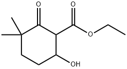 Cyclohexanecarboxylic acid, 6-hydroxy-3,3-dimethyl-2-oxo-, ethyl ester (9CI) Struktur