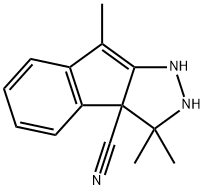 Indeno[2,1-c]pyrazole-3a(1H)-carbonitrile, 2,3-dihydro-3,3,8-trimethyl- (9CI) Struktur