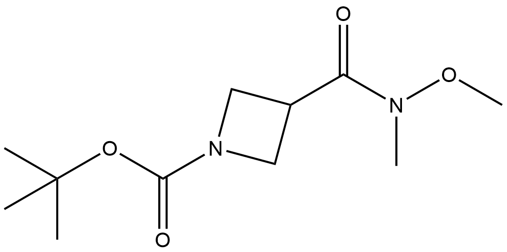 tert-butyl 3-(methoxy(methyl)carbamoyl)azetidine-1-carboxylate Struktur