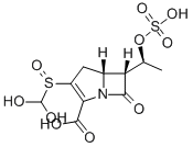 (5R,6R)-3-[(Dihydroxymethyl)sulfinyl]-7-oxo-6-[(S)-1-(sulfooxy)ethyl]-1-azabicyclo[3.2.0]hept-2-ene-2-carboxylic acid Struktur