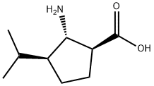 Cyclopentanecarboxylic acid, 2-amino-3-(1-methylethyl)-, (1S,2S,3S)- (9CI) Struktur