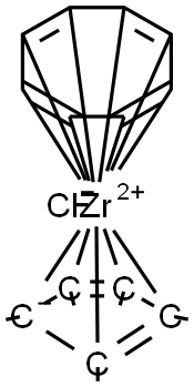 CHLORO(CYCLOOCTATETRAENYL)(PENTAMETHYLCYCLOPENTA-DIENYL)ZIRCONIUM(IV) Struktur