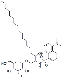 1-O-glucosyl-2-N-(dimethylaminonaphthalene-5-sulfonyl)sphingosine Struktur