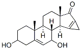 3H-Cycloprop[15,16]androsta-5,15-dien-17-one,15,16-dihydro-3,7-dihydroxy-, Struktur