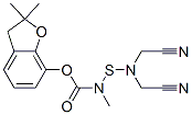 (2,2-dimethyl-3H-benzofuran-7-yl) N-(bis(cyanomethyl)amino)sulfanyl-N- methyl-carbamate Struktur