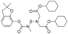 cyclohexyl 2-[cyclohexyloxycarbonylmethyl-[(2,2-dimethyl-3H-benzofuran -7-yl)oxycarbonyl-methyl-amino]sulfanyl-amino]acetate Struktur