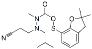 (2,2-dimethyl-3H-benzofuran-7-yl) N-(2-cyanoethyl-(2-methylpropyl)amin o)sulfanyl-N-methyl-carbamate Struktur