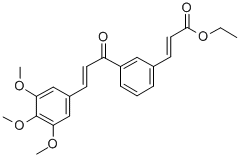 2-Propenoic acid, 3-(3-(1-oxo-3-(3,4,5-trimethoxyphenyl)-2-propenyl)ph enyl)-, ethyl ester, (E,E)- Struktur