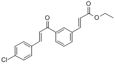 2-Propenoic acid, 3-(3-(3-(4-chlorophenyl)-1-oxo-2-propenyl)phenyl)-,  ethyl ester, (E,E)- Struktur