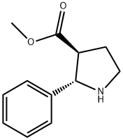 3-Pyrrolidinecarboxylic acid, 2-phenyl-, Methyl ester, trans- Struktur