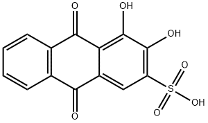 3,4-dihydroxy-9,10-dioxo-9,10-dihydroanthracene-2-sulfonic acid Struktur