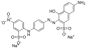 7-amino-4-hydroxy-3-[[4-[(4-nitro-2-sulphophenyl)amino]phenyl]azo]naphthalene-2-sulphonic acid, sodium salt Struktur