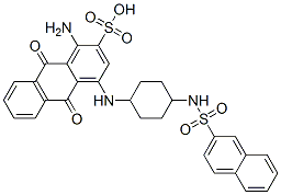 1-amino-9,10-dihydro-4-[[4-[(2-naphthylsulphonyl)amino]cyclohexyl]amino]-9,10-dioxoanthracene-2-sulphonic acid Struktur