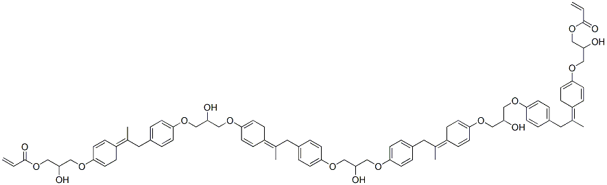 2-Propenoic acid, (2-hydroxy-1,3-propanediyl)bis[oxy-4,1-phenylene(1-methylethylidene)-4,1-phenyleneoxy(2-hydroxy-3,1-propanediyl)oxy-4,1-phenylene(1-methylethylidene)-4,1-phenyleneoxy(2-hydroxy-3,1-propanediyl)] ester Struktur