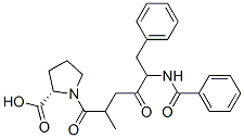 5-benzamido-2-methyl-4-oxo-6-phenylhexanoylproline Struktur