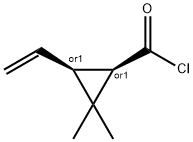 Cyclopropanecarbonyl chloride, 3-ethenyl-2,2-dimethyl-, cis- (9CI) Struktur