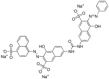 4-[[1-hydroxy-6-[[[[5-hydroxy-6-(phenylazo)-7-sulpho-2-naphthyl]amino]carbonyl]amino]-3-sulpho-2-naphthyl]azo]naphthalene-1-sulphonic acid, sodium salt Struktur