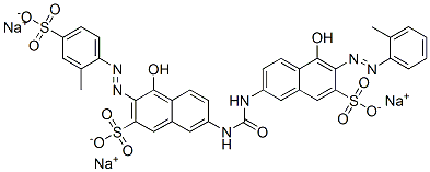 4-hydroxy-7-[[[[5-hydroxy-6-[(o-tolyl)azo]-7-sulpho-2-naphthyl]amino]carbonyl]amino]-3-[(2-methyl-4-sulphophenyl)azo]naphthalene-2-sulphonic acid, sodium salt Struktur