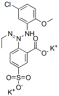 dipotassium 2-[3-(5-chloro-2-methoxyphenyl)-1-ethyltriazen-2-yl]-5-sulphonatobenzoate Struktur