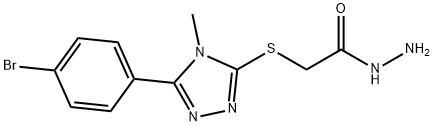 2-{[5-(4-bromophenyl)-4-methyl-4H-1,2,4-triazol-3-yl]thio}acetohydrazide Struktur