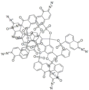 methylenebis(6-benzoylbenzene-1,2,3,4-tetrayl) octakis(6-diazo-5,6-dihydro-5-oxonaphthalene-1-sulphonate) Struktur