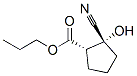 Cyclopentanecarboxylic acid, 2-cyano-2-hydroxy-, propyl ester, (1S,2R)- (9CI) Struktur