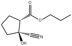 Cyclopentanecarboxylic acid, 2-cyano-2-hydroxy-, propyl ester, (1S,2S)- (9CI) Struktur