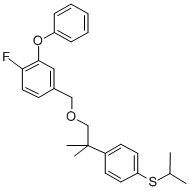 1-Fluoro-4-((2-(4-((1-methylethyl)thio)phenyl)-2-methylpropoxy)methyl) -2-phenoxybenzene Struktur