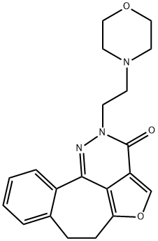 5-Oxa-1,2-diazadibenz(cd,f)azulen-3(2H)-one, 6,7-dihydro-2-(2-(4-morph olinyl)ethyl)- Struktur