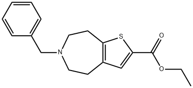 5,6,7,8-TETRAHYDRO-6-(PHENYLMETHYL)-4H-THIENO[2,3-D]AZEPINE-2-CARBOXYLIC ACID, ETHYL ESTER Struktur