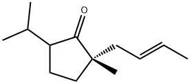 Cyclopentanone, 2-(2E)-2-butenyl-2-methyl-5-(1-methylethyl)-, (2S)- (9CI) Struktur