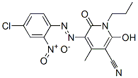 3-Pyridinecarbonitrile, 5-[(4-chloro-2-nitrophenyl) azo]-1,6-dihydro-2-hydroxy-4-methyl-6-oxo-1-propyl - Struktur