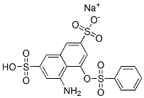 sodium hydrogen 4-amino-5-[(phenylsulphonyl)oxy]naphthalene-2,7-disulphonate Struktur