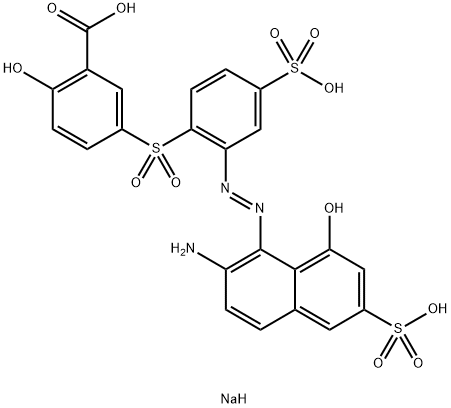 5-[[2-[(2-amino-8-hydroxy-6-sulpho-1-naphthyl)azo]-4-sulphophenyl]sulphonyl]salicylic acid, sodium salt  Struktur