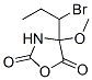 2,5-Oxazolidinedione,  4-(1-bromopropyl)-4-methoxy- Struktur