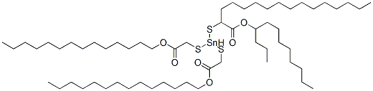 tetradecyl 4-dodecyl-7-oxo-4-[[2-oxo-2-(tetradecyloxy)ethyl]thio]-8-oxa-3,5-dithia-4-stannadocosanoate Struktur