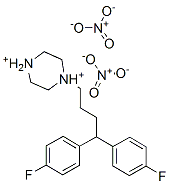 1-[4,4-bis(4-fluorophenyl)butyl]piperazinediylium dinitrate Struktur