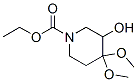 ethyl 3-hydroxy-4,4-dimethoxypiperidine-1-carboxylate Struktur